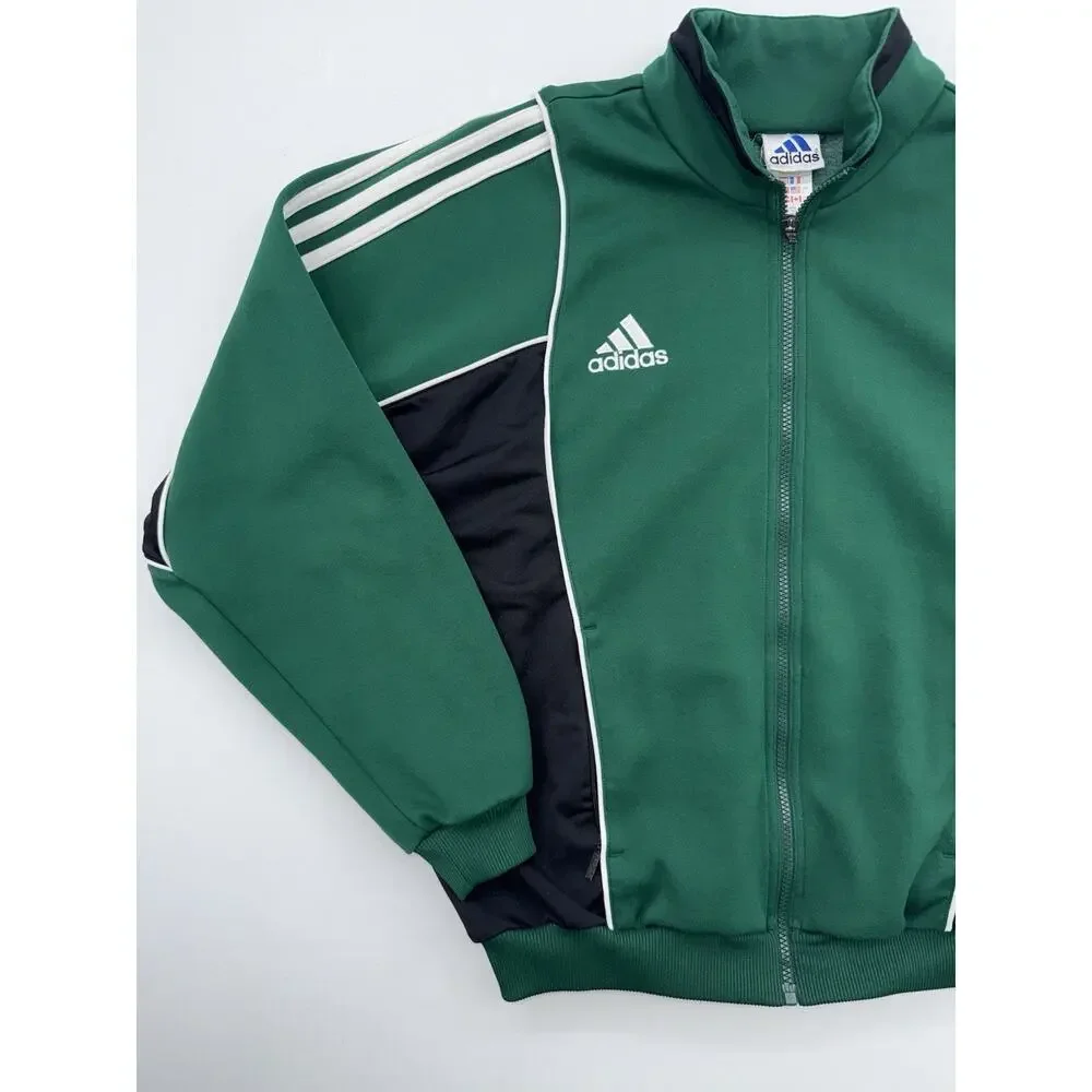 Adidas vintage Green Track jacket men’s Large 00s 90s 3 Stripes Y2K